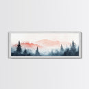 Misty Mountain Panoramic Print, Wood Framed Wall Art, Dark & Moody Home Decor, Fog Over The Blueridge Mountains