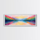 Abstract Watercolor Painting Landscape, Canvas Print, Rainbow Landscape Painting, Nursery Decor, Above Sofa Art
