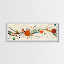Retro Atomic Age Inspired Abstract Art, Framed Canvas Print, Solar System in Abstract, Mid-century modern Inspired Vintage Art