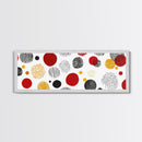 Polk Dots MCM Wall Decor, Framed Canvas, Canvas Print, Midcentury Modern Abstract Art, White Background, Eclectic Kitsch Home Decor