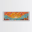 Panoramic Art Print - Sunset Mosaic Canvas Print - Wood Framed Wall Art - Horizontal Abstract Art - Large Wide Wall Art - Above Bed Decor Framed Canvas