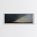 Storm Clouds Rolling In - Framed Canvas Print - Dark and Moody Landscape Painting - Seascape Painting - Ocean Art - Nautical Decor