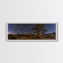 Time Lapse Photography Style Print, Panoramic Wall Art, Starry Night Sky Photo Print, Joshua Tree
