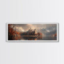 Dark Moonlit Gothic Castle, Framed Canvas Print, Dark Fantasy Painting, Dark Academia, Ready To Hang Art, Moody Decor