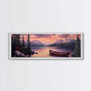 Sunset Over The Mountains, Subdued Landscape Painting, Calm and Serene Landscape Art, Oil Painting Print, Lake House Wall Art