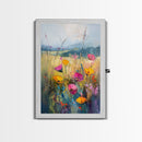 Small Wild Flower Painting Print, Wood Framed Canvas, Botanical Wall Art, Extra Large Art, Oversized Home Decor, Gallery Wall Decor, Wildflower Art