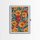 Orange and Red Flower Print, Canvas Print, Wood Frame Art, Large Wall Art, Abstract Botanical or Floral Wall Art, Custom Painting For Living Room