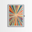Mid Century Modern Art - Light Speed Tunnel - Vertical Tall Narrow Wall Art - Retro Loft Art - Large Wall Art Painting - Geometric Abstract MCM Art
