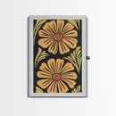 Mid-Century Modern Abstract Flowers, Framed Canvas Print, Style 1