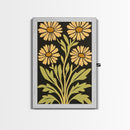Mid-Century Modern Abstract Flowers, Framed Canvas Print, Style 2