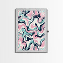Pink, Black and Turquoise Preppy Wall Art Canvas Print, Girl's Dorm Room Wall Art, Abstract Print, Gift For Mom, Gift For Her