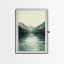 Emerald Green Landscape Painting Print, Wood Framed Canvas Art, Jade Green, Soothing Home Decor, Bed Room Wall Art
