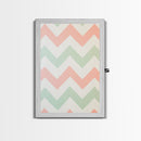 Mint Green and Pink Chevrons, MCM style Mid Century Modern Home Decor, Framed Canvas Print, Whimsical Wall Art