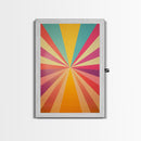 Midcentury Modern Star Burst Pastel Wall Art, Framed Canvas Print, Unique Wall Art, MCM Abstract Wall Decor