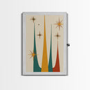 Retro Mid Century Modern Star Burst, 1950s Style Wall Art, Canvas Print, Star Burst Canvas, Retro Home Decor, Starburst Wall Art