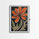 Framed Canvas Wall Art Abstract Botanical Floral Print, Boho Mid-century Modern Floral Canvas Print, Minimalist Boho Modern Art
