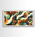 Surrealist Abstract Art, Framed Canvas Print, Kitsch Decor, Boho Style Eclectic Home Decor