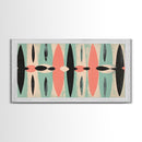 Mid-Century Modern "Eyes" Canvas Print, Wood Framed Waoo Art, MCM Style Home Decor, 1950s Style Art