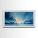 The Arctic - Framed Canvas Print - Wood Framed Wall Art - Landscape Oil Painting - Minimalist Landscape Wall Art