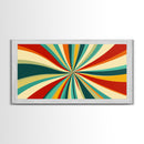 Horizontal Vertical Wall Art Framed Canvas Print, Mid-Century Modern Abstract Spiral Art, Retro Minimalist Pastel Wall Art