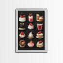 Kawaii Dessert Painting Print, Kitchen Home Decor, Kitchen Wall Art, Minimalist Dining Room Decor, Kawaii Wall Art, Cute Kitchen Decor