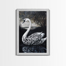 Elegant Gothic Swan Canvas Print | Framed Swan Poster Canvas | Wildlife Decor, animal prints, Swan Painting, Rustic Home Decor, Living Room Art