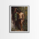 Painting of a Male Figure Canvas Print, Gothic Decor, Dark Academia / Macabre Wall Art, Original Satyr Painting