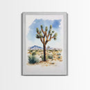 Watercolor Painting Print of Joshua Tree, Framed Canvas Print, Joshua Tree Art, Joshua Tree California Wall Art, Modern Farmhouse Art