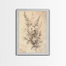 Floral Canvas Print, Pencil Sketch of a Flower Bouquet, Wedding Decor, Wedding Gift Idea, Engagement Gift, Mother's Day Gift For Her