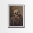 Dark Macabre Wall Art, Framed Canvas Print, Still Life Of a Skull and Roses, Dark Academia Decor, Halloween Art, Halloween Painting, Goth Art