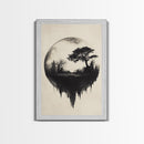 Haunted Snowglobe Framed Canvas Print, Cemetery in a Sphere, Spooky Home Decor, Halloween Painting, Halloween Decor
