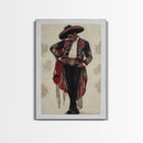 The Matador Oil Painting Canvas Print, Chicano Wall Art, Mexicano Decor, Mexican Inspired Wall Art