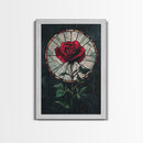 Rose Painting Print, Wood Framed Canvas Print, Beautiful Rose Painting Abstract Wall Art, Minimalist Floral Decor, Flowers Print, Floral Wall Art