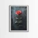 Red Rose Canvas Print, Art Print Roses Framed Canvas Print, Antique Flowers Print, Oil Painting Vintage Flowers, Ready To Hang, Flowers Wall Art