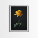 Realist Painting Print of a Yellow Rose, Framed Canvas, Wood Framed Art, Modern Farmhouse Decor, Rose Painting, Rose Art