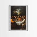 Last Supper Wall Art, Framed Canvas Print, Christmas Decor, Christian Decor, Oil Painting Of The Last Supper