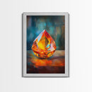 Gemstone Painting Print, Framed Canvas Print, Gemstones Wall Art, Precious Stone Painting, Red Gem, Ruby Painting, Antique Minerals Decor