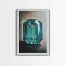 Watercolor Painting Print of an Emerald, Genstones Painting, Gemstone Painting, Emerald Wall Art, Emerald Green Home Decor, Kitsch Art