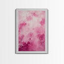 Wall Art Print Preppy Decor, Framed Canvas Print, Abstract Pink Clouds Painting, Girl's Dorm Room Wall Decor, Apartment Decor Gift Idea