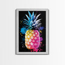 Retro Pineapple Painting Print, Framed Canvas Print, Kitchen or Dining Room Wall Art, Retro Home Decor, Pineapple Painting, Pineapple Art