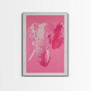 Preppy Elephant Painting Print, Trendy Wall Art, Animal Print, Framed Canvas Print, Wood Framed Art, Dorm Decor, Apartment Art