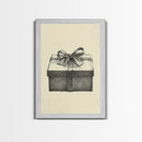 Sketch of A Christmas Gift Canvas Print - Framed Canvas - Minimalist Christmas Art - Boho Christmas Art - Rustic Christmas Art