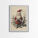 Sketch of Santa Canvas Print - Framed Canvas - Minimalist Christmas Art - Boho Christmas Art - Rustic Christmas Art