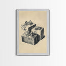 Retro Sketch of Christmas Gifts Canvas Print - Framed Canvas - Minimalist Christmas Art - Boho Christmas Art - Rustic Christmas Art