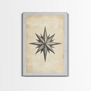 Sketch Of The North Star Canvas Print - Framed Canvas - Minimalist Christmas Art - Boho Christmas Art - Rustic Christmas Art