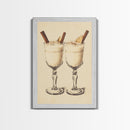 Retro Eggnogg Canvas Print - Framed Canvas - Minimalist Christmas Art - Boho Christmas Art - Rustic Christmas Art