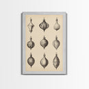 Retro Christmas Ornaments Canvas Print - Framed Canvas - Minimalist Christmas Art - Boho Christmas Art - Rustic Christmas Art