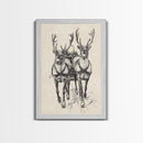 Santa's Sleigh Canvas Print - Framed Canvas - Minimalist Christmas Art - Boho Christmas Art - Rustic Christmas Art