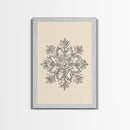 Sketch of a Snowflake Canvas Print - Framed Canvas - Minimalist Christmas Art - Boho Christmas Art - Rustic Christmas Art