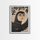 19th Century Folk Art Painting Print of a Harpy, Harpy Painting Print, Vertical Wall Art, Russian Folk Art